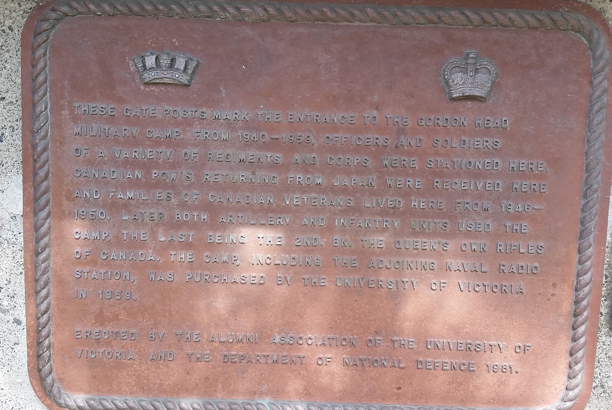 Wartime Commemorative Plaque